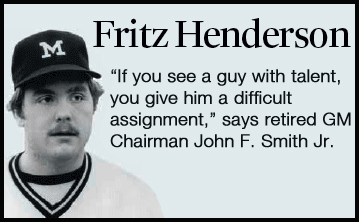 Fritz Henderson--Pitcher at University of Michigan 1980-84