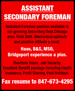 Assistant Secondary Foreman
