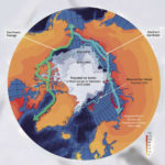 Paths of Northwest passage and Northern sea route.